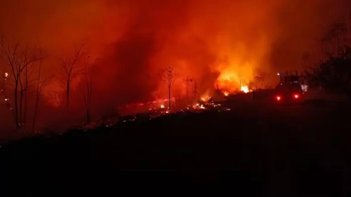 Incêndio atinge terreno do Inpe em SP