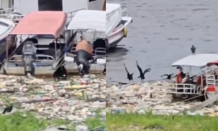 Lixo no porto de Manaus cresce com subida do Rio Negro