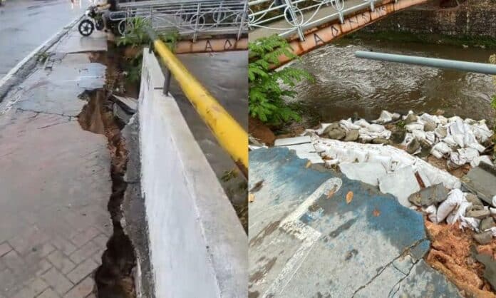 Avenida Brasil em risco após chuvas