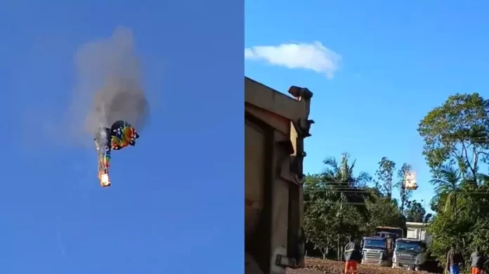 Balão em chamas cai em SC: mortos confirmados