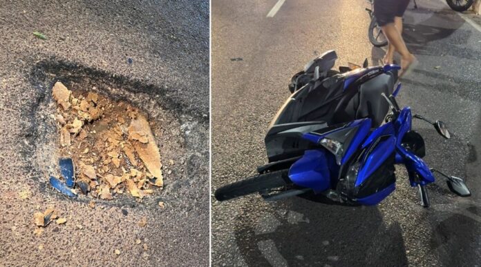 Grávida morre após moto colidir com buraco