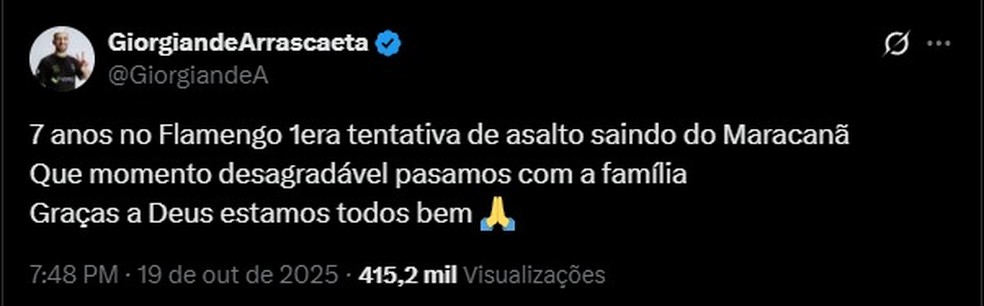 Arrascaeta sofre tentativa de