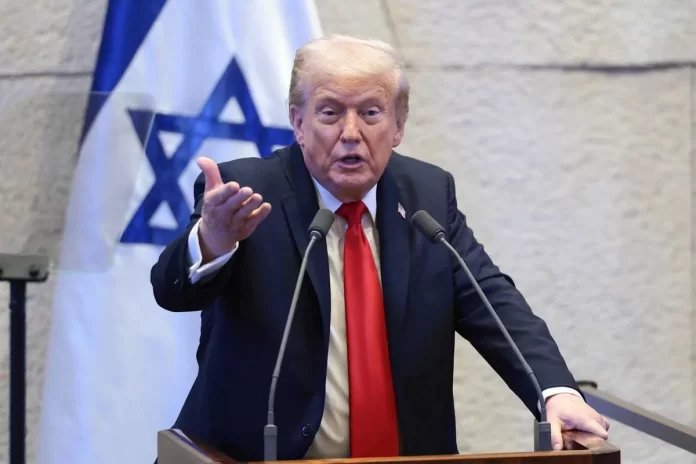 Trump interrompido em Israel